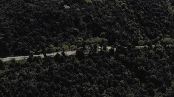 Road in the Mountains, Montserrat Spain near Barselona city Drone shot — Stock Video