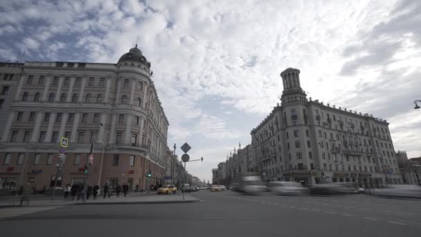 Mosca città Auto traffico timelapse giorno — Video Stock