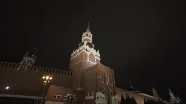 Kremlin Red Square cronometragem noturna hiperlapso na cidade de Moscou — Vídeo de Stock