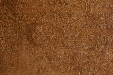 Angkor Wat Tapınağındaki Khmer uygarlığının antik mağara yazıtları.