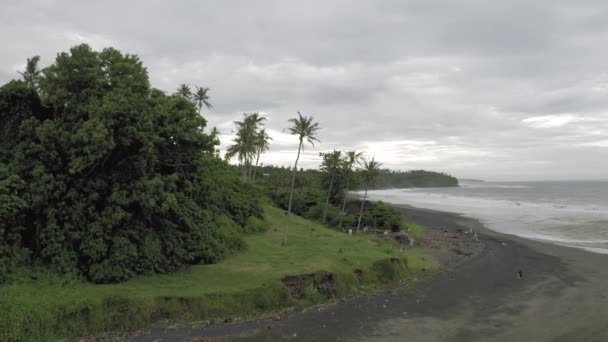 Oceano wawes in volo Drone Isola di Bali 4K — Video Stock