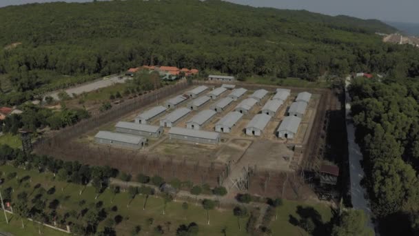 Phu Quoc Kokosnuss Gefängnis Konzentrationslager Museum 4k Drohne erschossen — Stockvideo