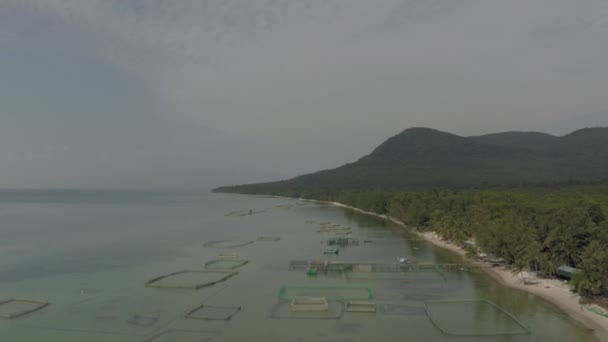 Perla minera lugar en la playa en Vientam 4K Drone tiro — Vídeo de stock