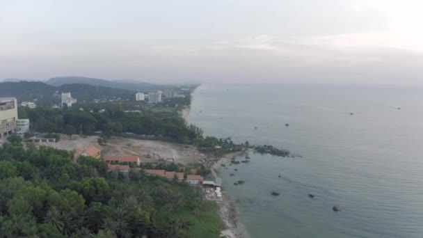 Phu Quoc Isla playa puesta del sol Mar 4K Drone tiro — Vídeos de Stock