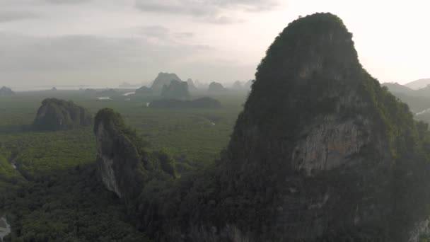 Mountains and Jungle Forest in Asia, Thailand, 4K Drone shot — Stock Video