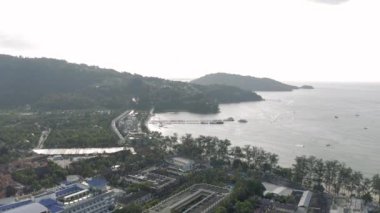 Patong Sahili ve Tayland Phuket Adası 4k insansız hava aracı