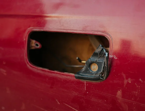 Broken Car Door Handle on suv in Asia — Stock Photo, Image