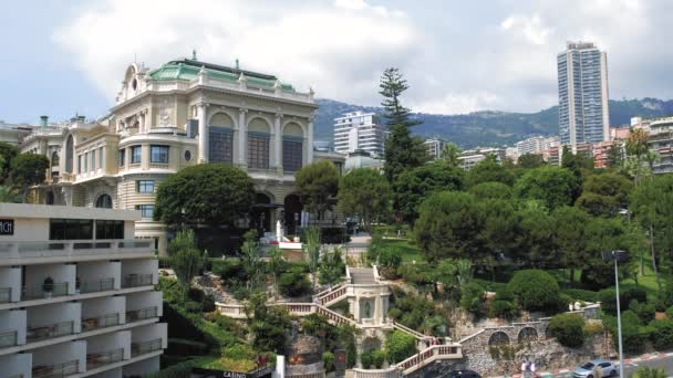 Monte Carlo Casino e edifícios históricos em Mônaco — Vídeo de Stock