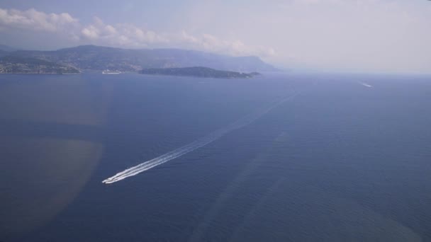 View from Helicopter taxi in Monaco, Monte Carlo 4K — Stock Video