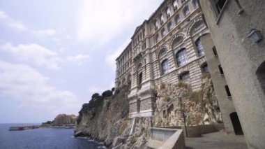 Monako 'daki yazlık evler, tarihi binalar, Monte Carlo' daki sokak binaları.