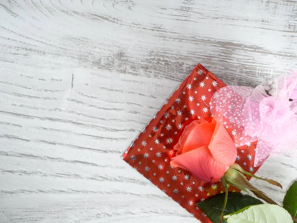 Розовая роза на День Святого Валентина — стоковое фото