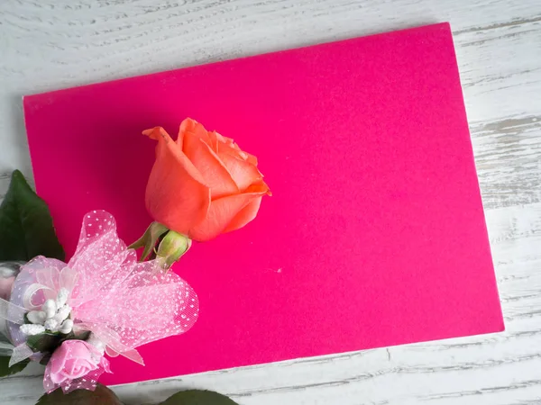 粉红玫瑰的情人节 — 图库照片