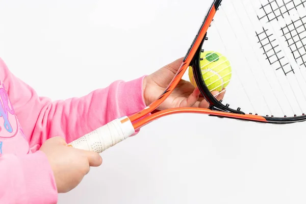 Hålla tennisracket — Stockfoto