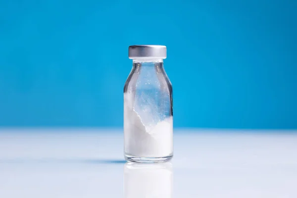 Glas Medizinische Pharmazeutische Sterile Ampulle Flasche Mit Pulver Medizin Für — Stockfoto