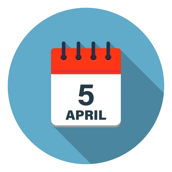 Icono Hoja Del Calendario Que Muestra Los Días Abril Sobre — Foto de Stock