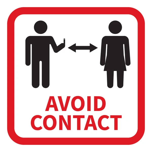 Avoid contact information sign against Covid-19 coronavirus pandemic in the world. Vector illustration
