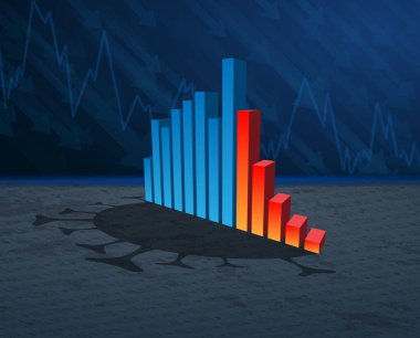 Ekonomik bir salgın olarak hastalık ve ekonomi ve Covid 19 koronavirüs korkusu veya virüs salgını ve borsa hastalıklı bir finansal durgunluk kavramı olarak satılıyor..