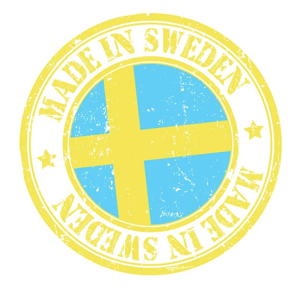 Grunge Stempel Made Sweden Vektorillustration — Stockvektor