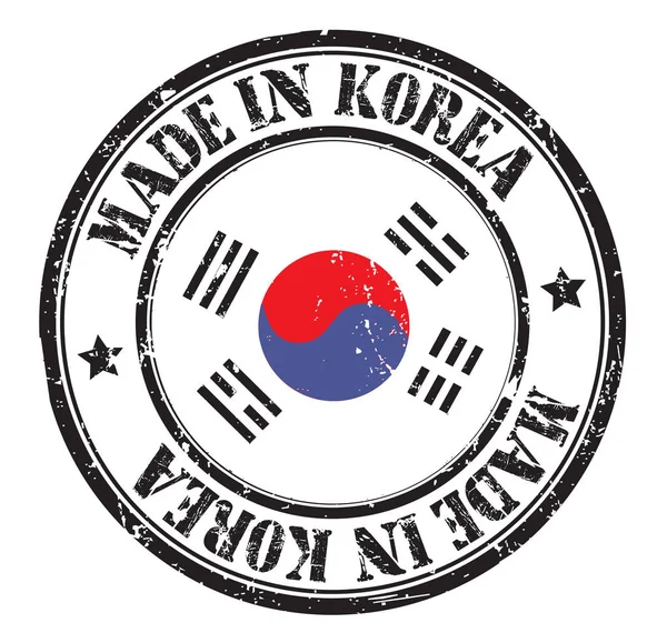 Cap Grunge Dibuat Korea Ilustrasi Vektor - Stok Vektor