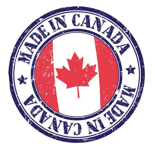 grunge stamp "made in Canada", vector illustration