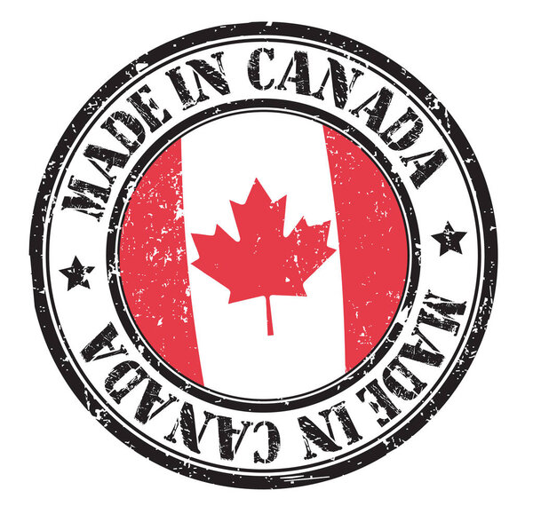 grunge stamp "made in Canada", vector illustration