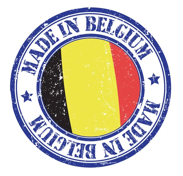 Timbre Grunge Made Belgium Illustration Vectorielle — Image vectorielle