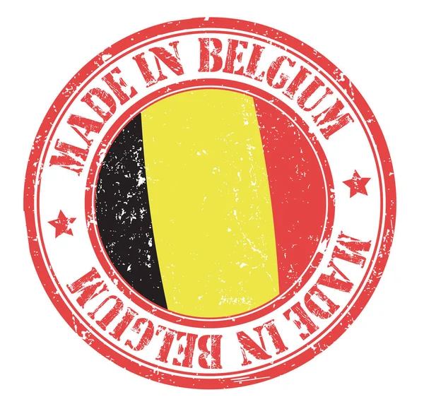 Timbre Grunge Made Belgium Illustration Vectorielle — Image vectorielle