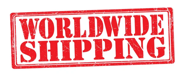 Grunge Stamp Worldwide Shipping Vector Illustration — Stock Vector