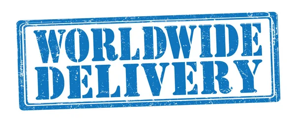 Grunge Stämpel Worldwide Delivery Vektorillustration — Stock vektor