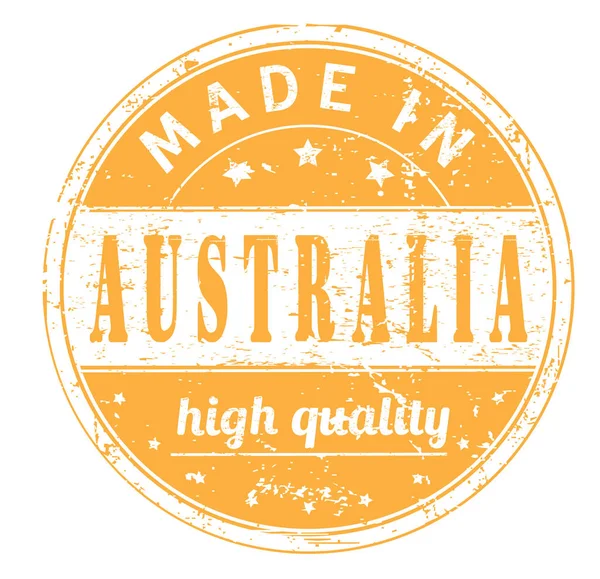 Grunge Gumibélyegző Szöveggel Made Australia Kiváló Minőségű Fehér Vektoros Illusztráció — Stock Vector