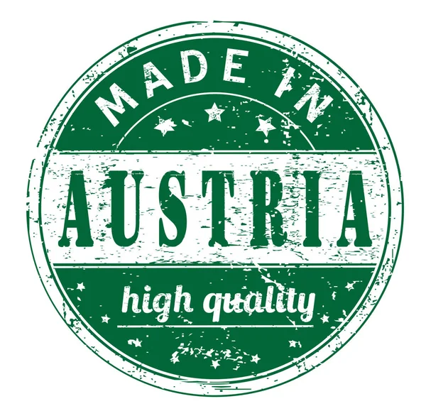 Grunge Stempel Mit Text Made Austria High Quality Auf Weiß — Stockvektor