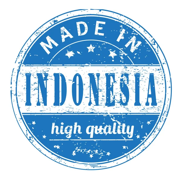 Grunge Καουτσούκ Σφραγίδα Κείμενο Φτιαγμένο Στην Ινδονησία Υψηλής Ποιότητας Λευκό — Διανυσματικό Αρχείο