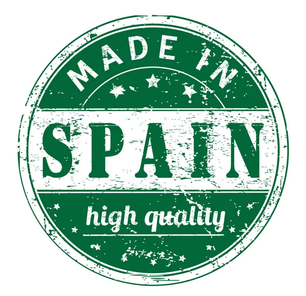 Grunge Rubber Stamp Text Made Spain High Quality White Vector — Stock Vector