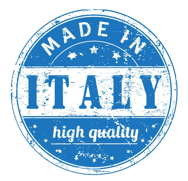 Sello Goma Grunge Con Texto Made Italy High Quality Blanco — Vector de stock