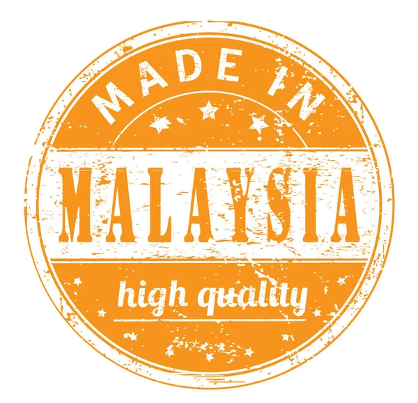 Timbre Grunge Caoutchouc Avec Texte Made Malaysia Haute Qualité Sur — Image vectorielle