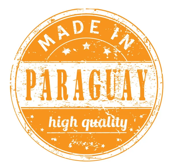 Timbro Gomma Grunge Con Testo Made Paraguay Alta Qualità Bianco — Vettoriale Stock
