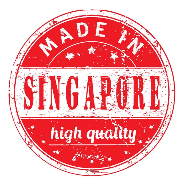 Grunge Pieczątka Tekstem Made Singapur Wysokiej Jakości Białym Ilustracji Wektorowych — Wektor stockowy