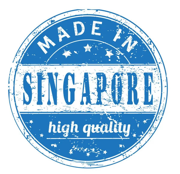 Grunge Pieczątka Tekstem Made Singapur Wysokiej Jakości Białym Ilustracji Wektorowych — Wektor stockowy