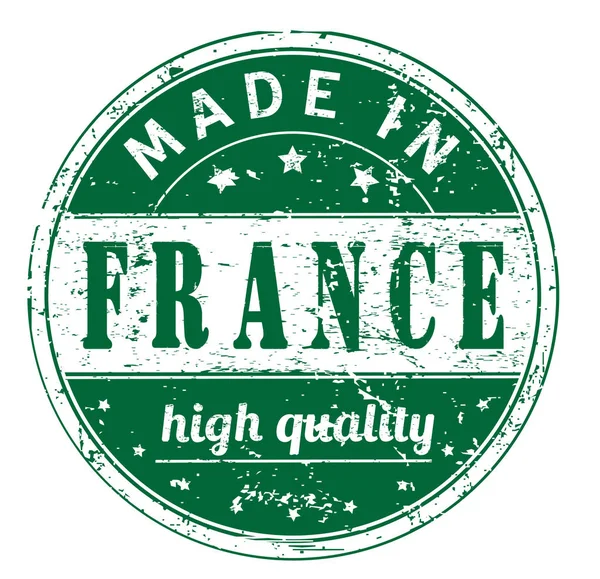 グランジ ホワイト ベクトル図で フランス 高品質で作られた テキスト ゴム印 — ストックベクタ