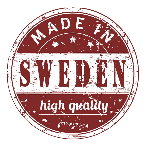 Carimbo Borracha Grunge Com Texto Made Sweden High Quality Branco —  Vetores de Stock