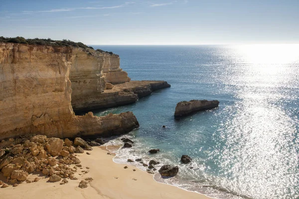 Hautes Falaises Sur Rive Océan Atlantique Portugal Algarve — Photo