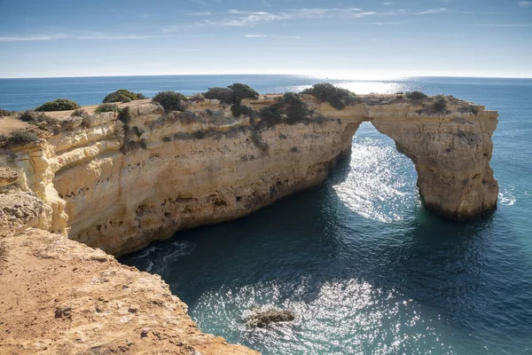 Altos Acantilados Orilla Del Océano Atlántico Portugal Algarve — Foto de Stock