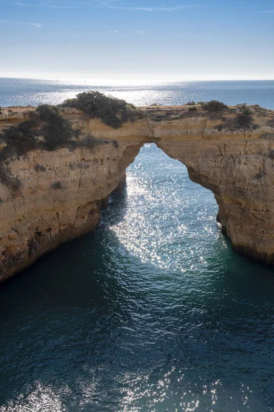 Altos Acantilados Orilla Del Océano Atlántico Portugal Algarve — Foto de Stock