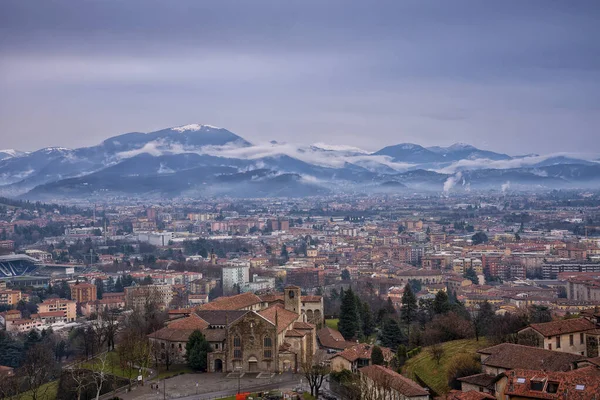 Talya Nın Simgeleri Güzel Ortaçağ Kasabası Bergamo Lombardy — Stok fotoğraf