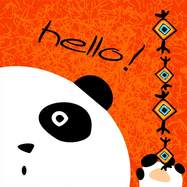 Postcard with funny panda. — Stock Vector