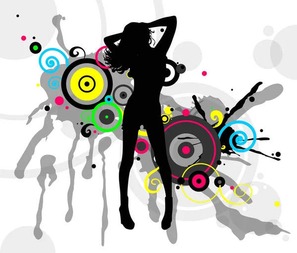 Danseuse en éclaboussures abstraites — Image vectorielle
