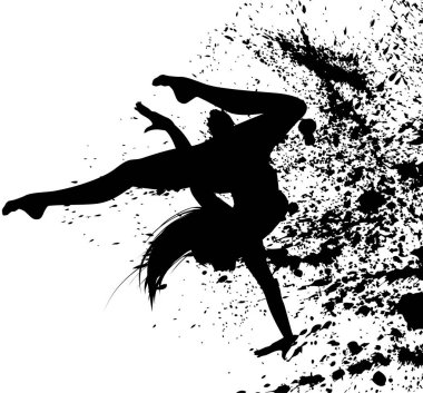 soyut sıçramalarına dans eden kız. 