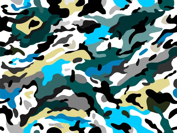 Naadloze vector camouflage print. — Stockvector