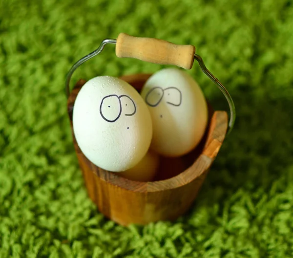 Funny easter eggs — Stock Photo, Image