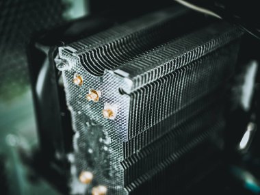 makro çekim işlemcinin içinde bilgisayar soğutucu